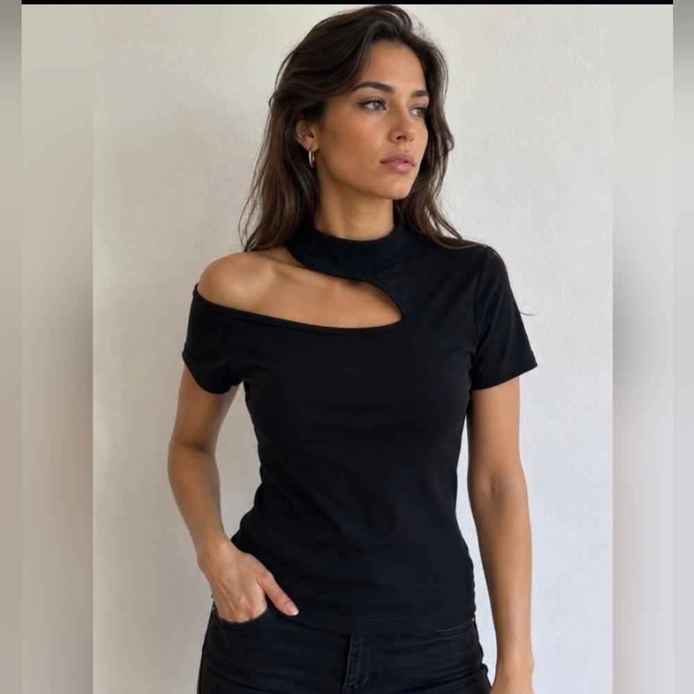 Shein Black Cut Out Top